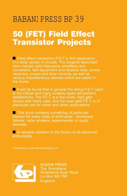 50 (FET) Field Effect Transistor Projects - Battery Portable