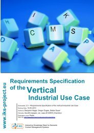 Requirements Specification of the Vertical Industrial Use Case ... - IKS