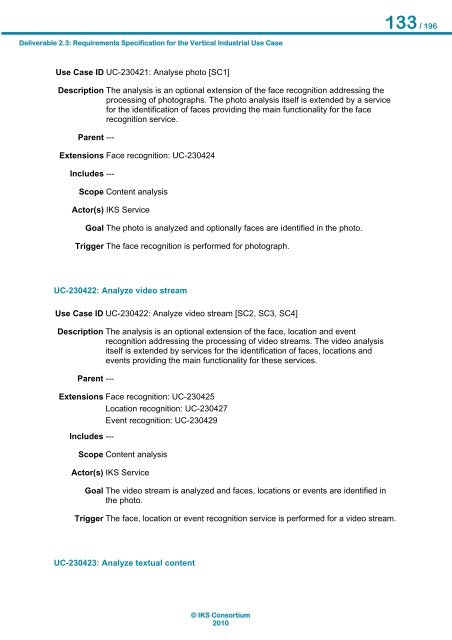 Requirements Specification of the Vertical Industrial Use Case ... - IKS