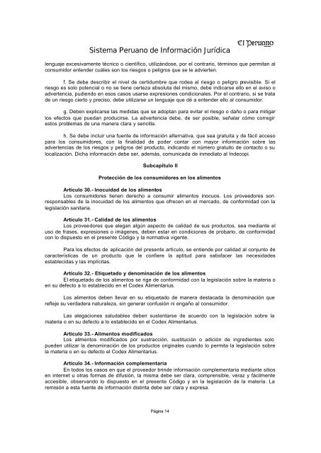 Ley Nº 29571 – Código de Protección y Defensa del Consumidor