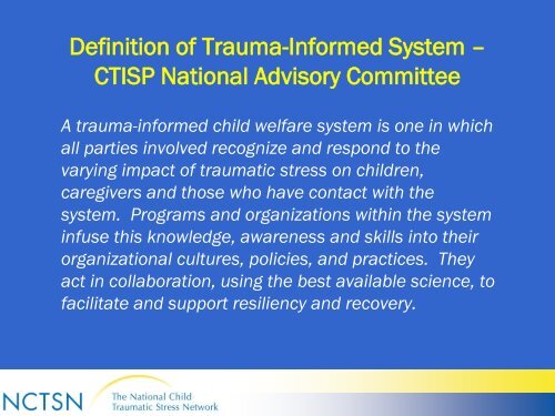 Creating Trauma-Informed Child Welfare Systems ... - Pal-Tech