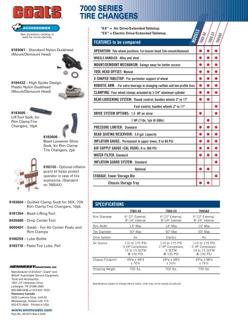 Our 7000 Series Tire Changers were designed to handle - aesco