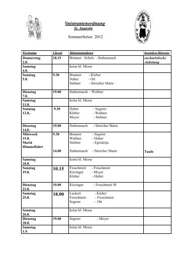 Ministrantenordnung - St. Augustin Ingolstadt