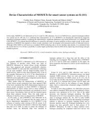 Device Characteristics of MOSFETs for smart sensor systems on Si ...