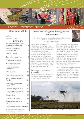 FPN vol 7 no 4 December 2006 - The Forest Practices Authority