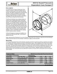 OE516 Round Pressure Dependent Zone Damper - Orion Control ...