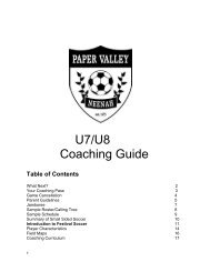 Neenah Soccer Club Coaching Guide U7&U8 - Paper Valley Youth ...