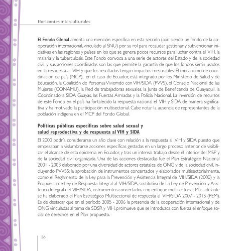 Horizontes interculturales en salud y HIV - Family Care International