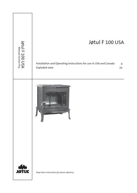 Manual - JÃ¸tul stoves and fireplaces