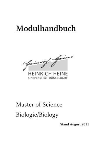 Modulhandbuch Master Biologie