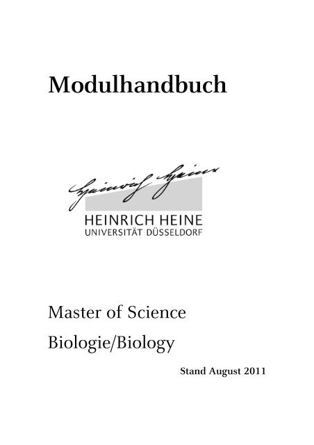 Modulhandbuch Master Biologie