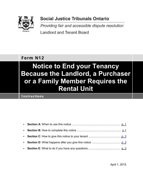N12 Instructions - Landlord Tenant Board