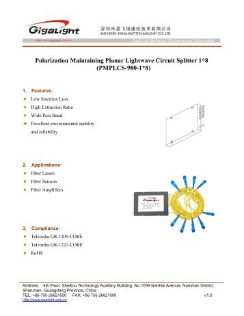 PMPLCS-980-1*8 - ILPhotonics.com