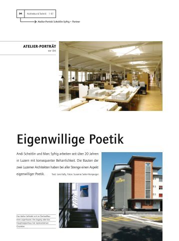Eigenwillige Poetik - Architektur & Technik