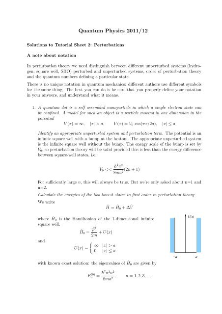 Quantum Physics 2011/12