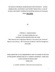 The role of informal microfinance institutions in saving