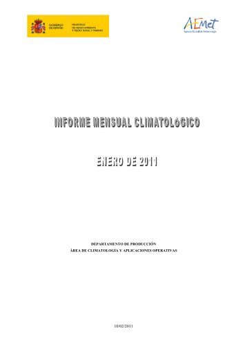 Resumen de enero de 2011 - Agencia Estatal de MeteorologÃ­a
