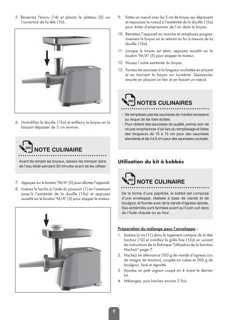 Notice d'utilisation - Robot hachoir - PH 225 A - Riviera et Bar