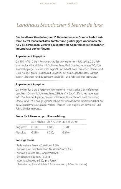 Arrangements - Hotel  Staudacherhof