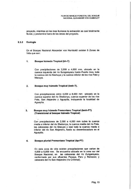 Plan de Manejo Forestal del Bosque Nacional Alexander Von ... - ITTO