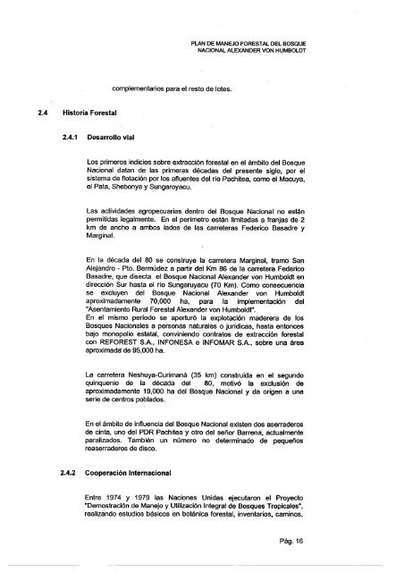 Plan de Manejo Forestal del Bosque Nacional Alexander Von ... - ITTO