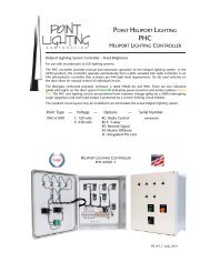 PHC-61001 for control of lighting circuits - Point Lighting Corporation