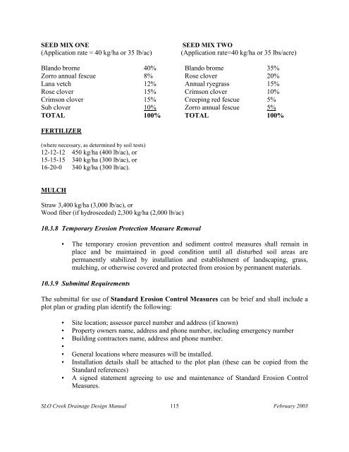 Drainage Design Manual - the City of San Luis Obispo