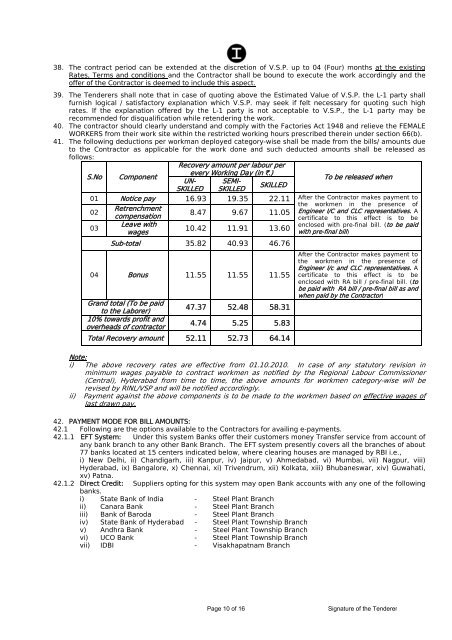 Period of Contract : 12 (Twelve) Months Defect Liability ... - Vizag Steel