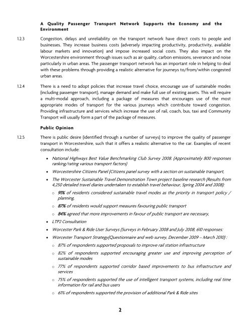 Integrated Passenger Transport Policy - Worcestershire County ...