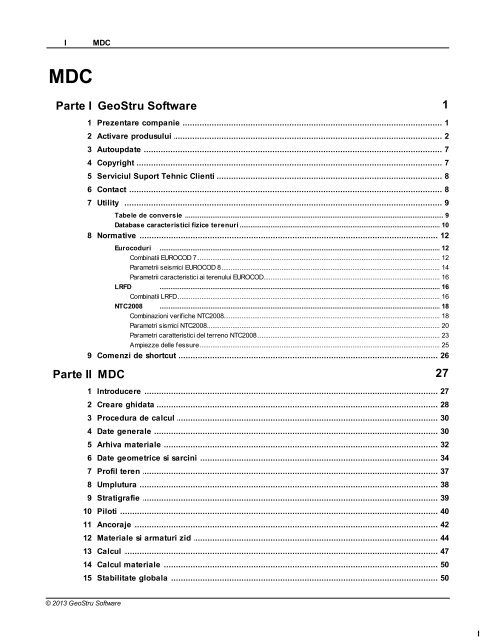 Manual utilizator MDC - GeoStru Software