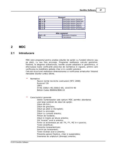 Manual utilizator MDC - GeoStru Software