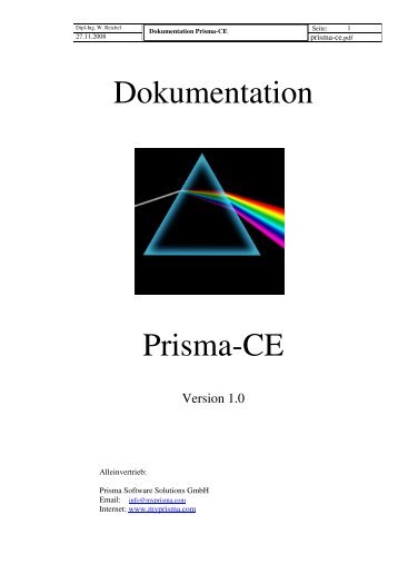 Dokumentation Prisma-CE - Prisma Software Solutions GmbH