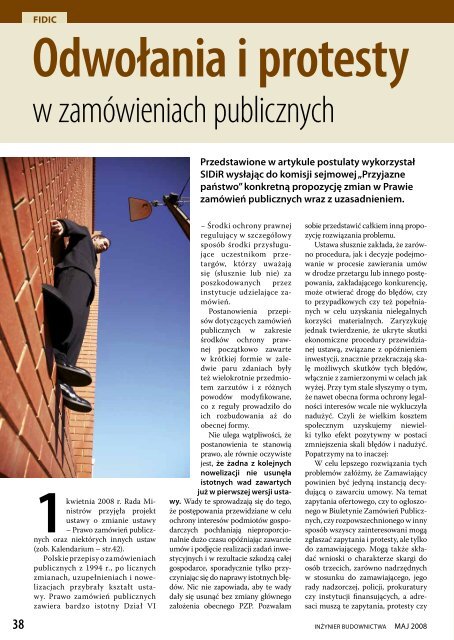 Maj 2008 - Polska Izba Inżynierów Budownictwa