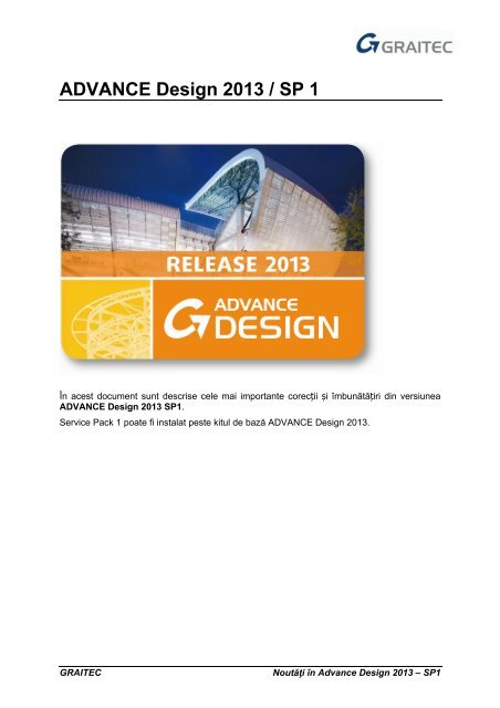 Advance Steel 2013 / SP1 - GRAITEC Info