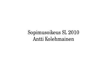 Sopimusoikeus SL 2010 Antti Kolehmainen