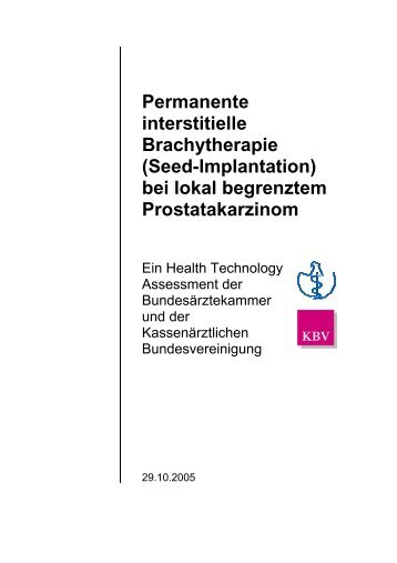 Permanente interstitielle Brachytherapie (Seed-Implantation) bei ...