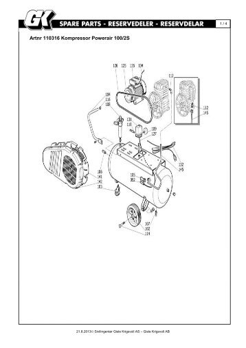 Artnr 110316 Kompressor Powerair 100/2S
