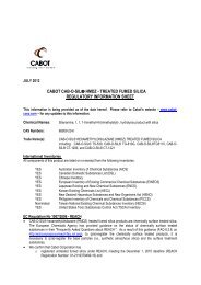 cabot cab-o-sil® hmdz - treated fumed silica regulatory information ...