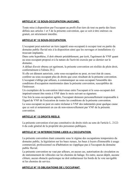 Modele de convention d'occupation temporaire - internet du Service ...