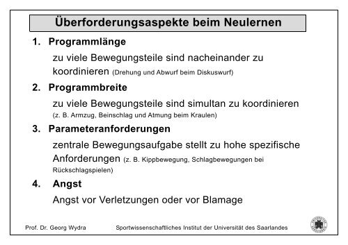 Univ.-Prof. Dr. Georg Wydra Vorlesung Allgemeine Sportdidaktik ...