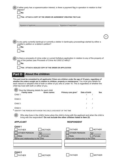 Application for Consent Orders Kit - Community Law