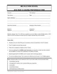 Year 13 Course Preference Form - Melville High School