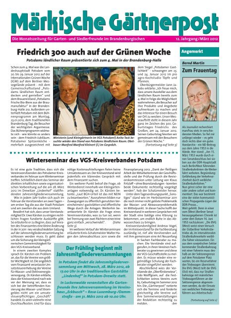 Ausgabe 03 / 2012 - Kreisverband Potsdam der Garten-und ...