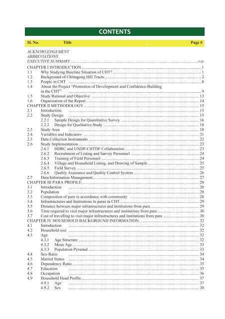 Socio-economic Baseline Survey of Chittagong Hill Tracts - chtdf