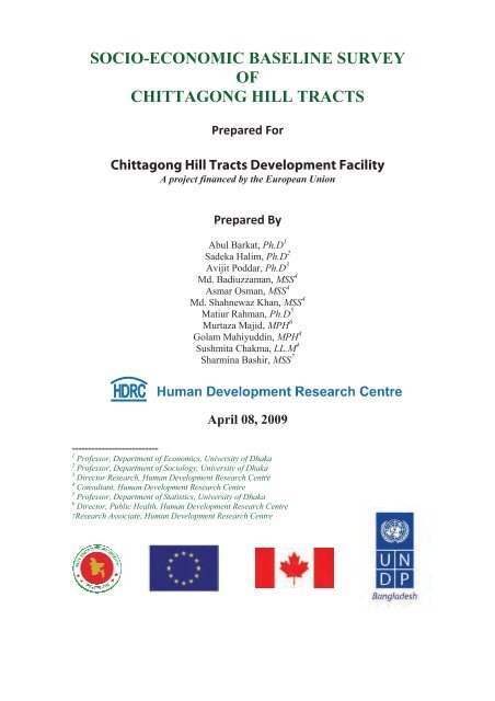 Socio-economic Baseline Survey of Chittagong Hill Tracts - chtdf