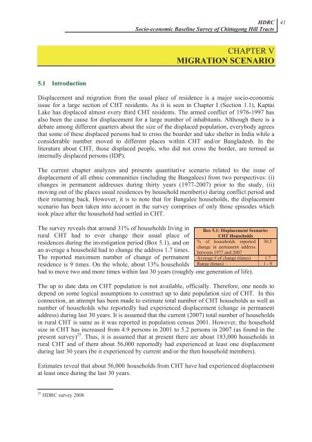 Socio-economic Baseline Survey of Chittagong Hill Tracts - chtdf