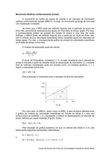 Movimento RetilÃ­neo Uniformemente Variado - UFSM