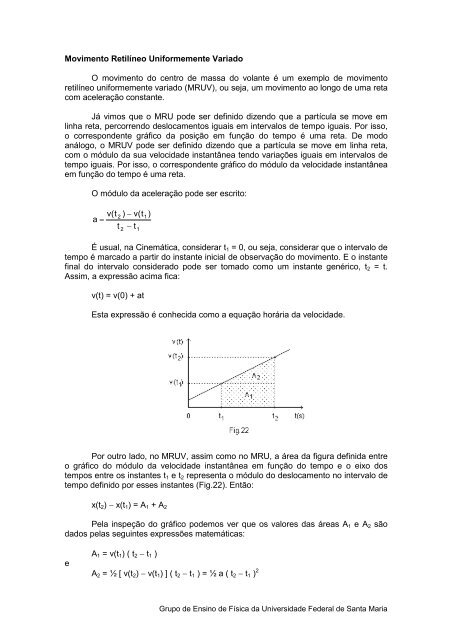 Movimento RetilÃ­neo Uniformemente Variado - UFSM