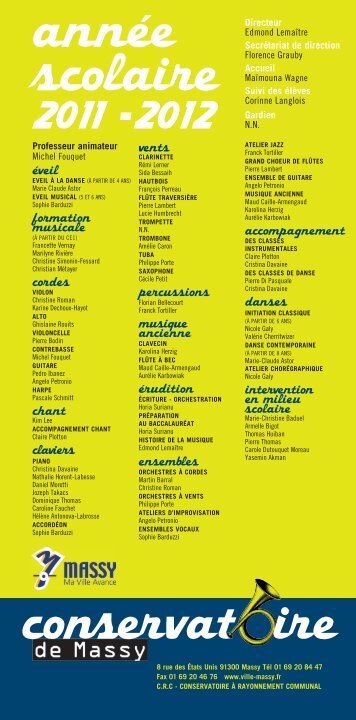 FICHE TARIFS 2011 - 2012_fiche 03-04 - Massy