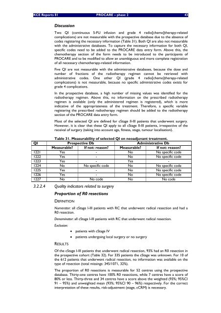 Assurance de qualité pour le cancer rectal – phase 2 ...